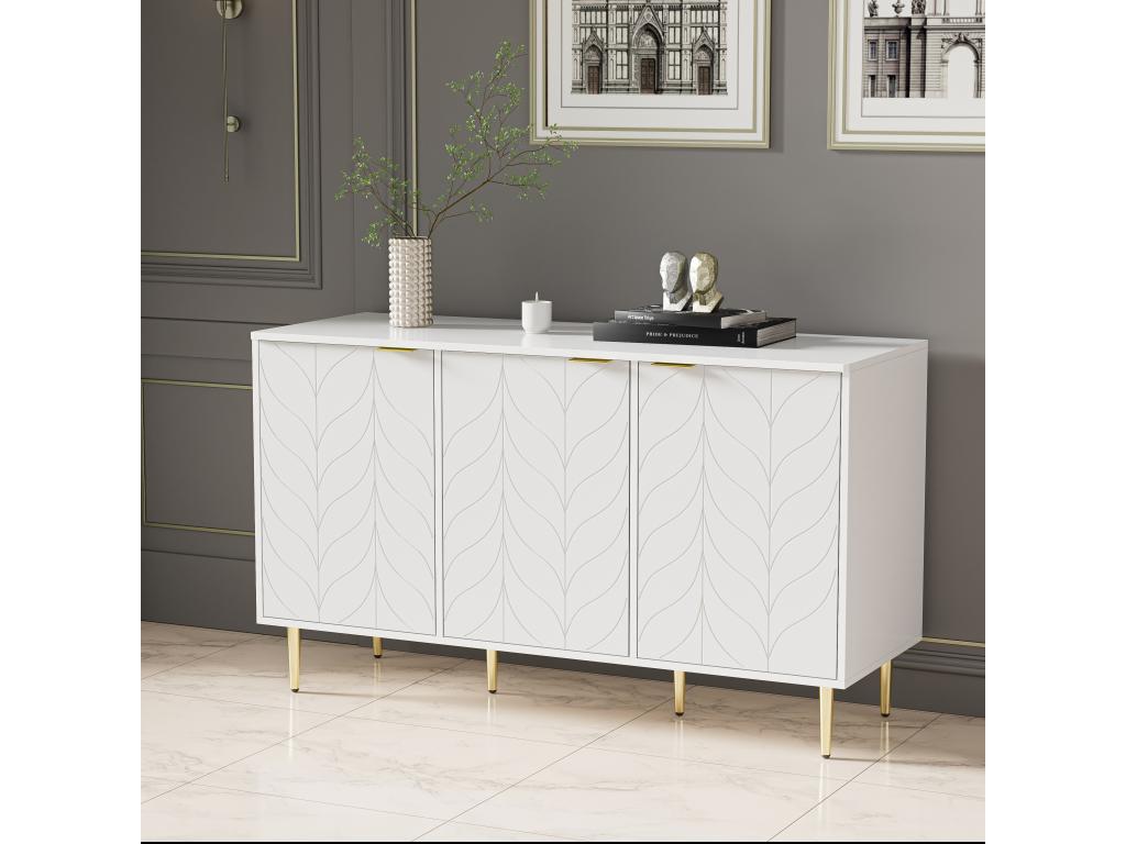 White Metal Sideboard, 127 x 45 x 75 cm