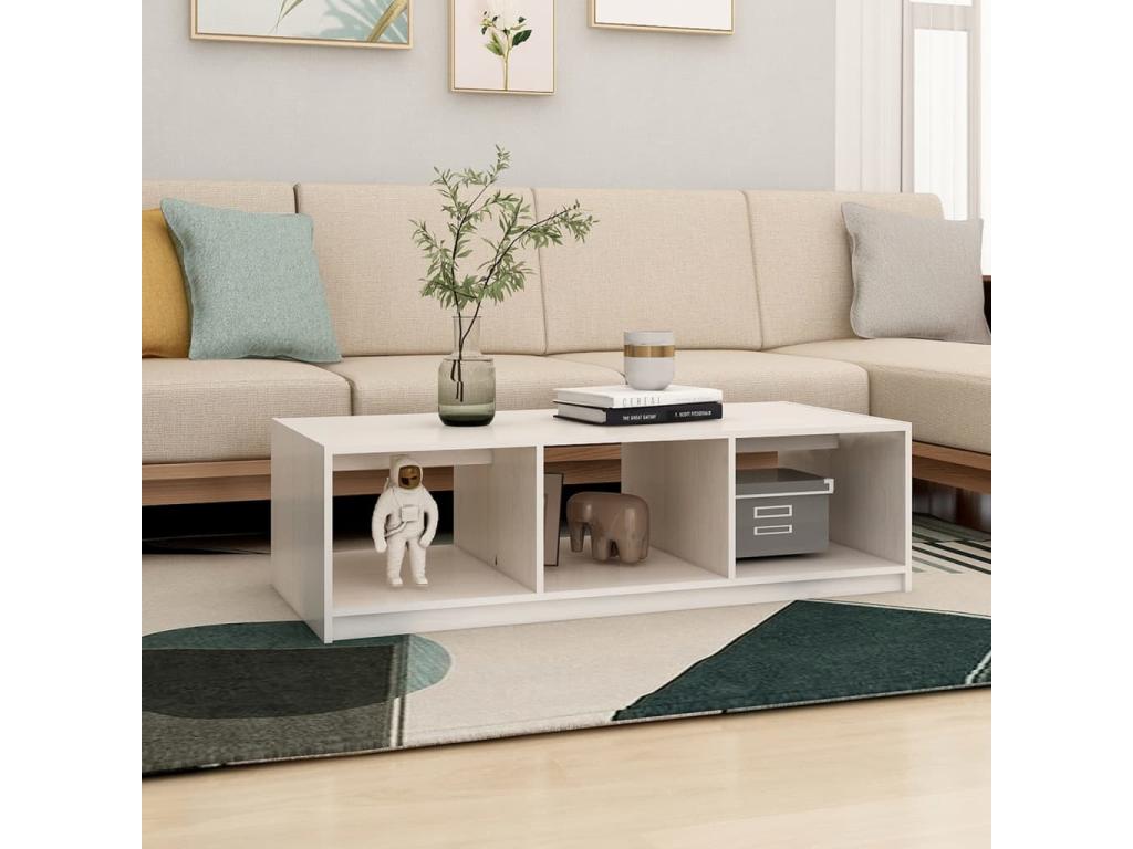 White Pine Wood Coffee Table, 110 x 50 x 34 cm