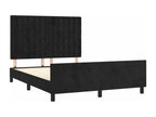 Black Velvet Bed Frame, 140 x 190 cm