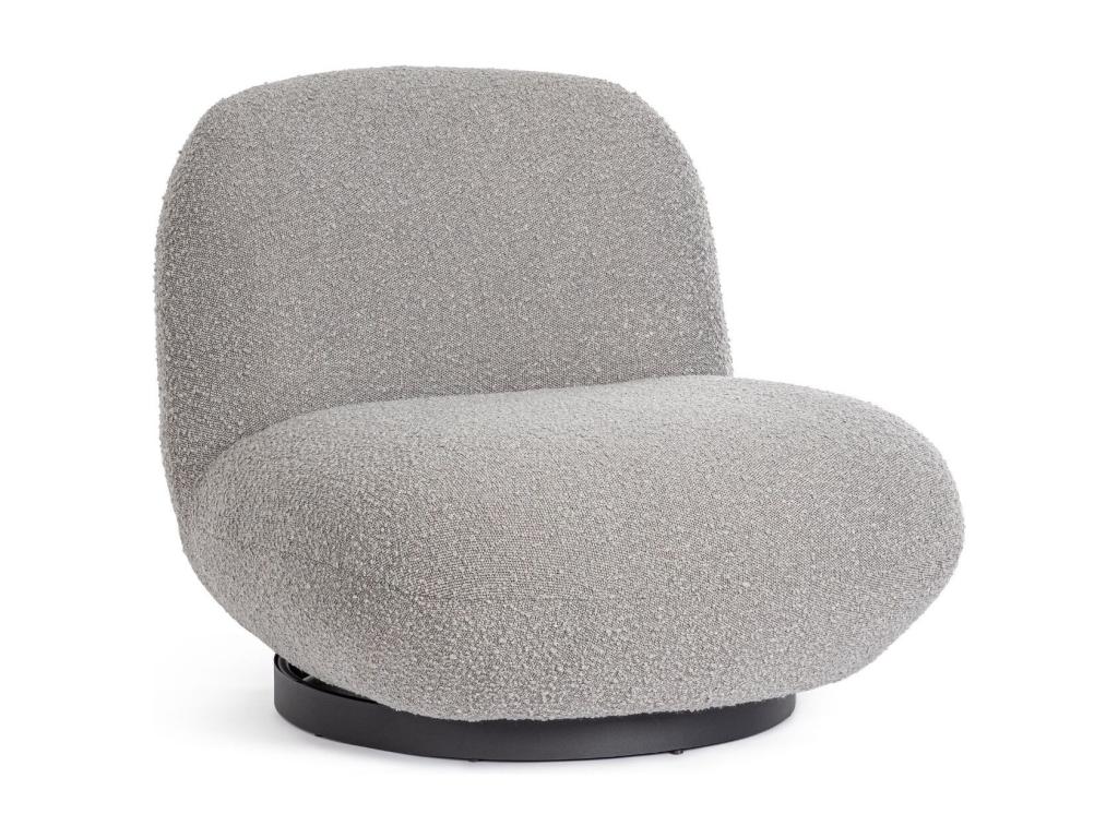 Gray Boucle Fabric Accent Chair