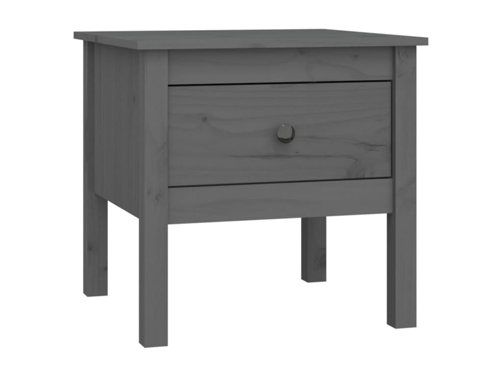 Gray Solid Wood Side Table, 50 x 50 x 49 cm