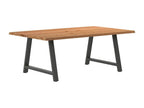 Brown Oak Wood Dining Table