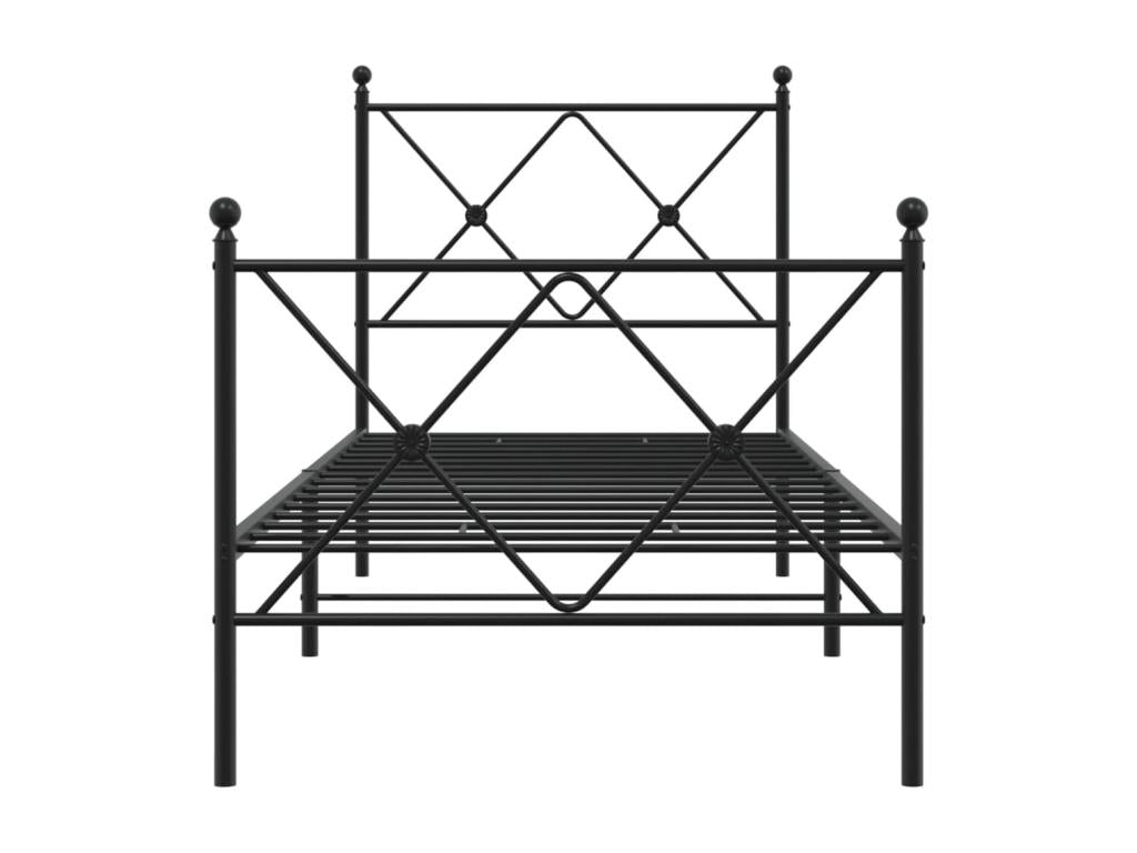 Black Metal Bed Frame, 80 x 200 cm