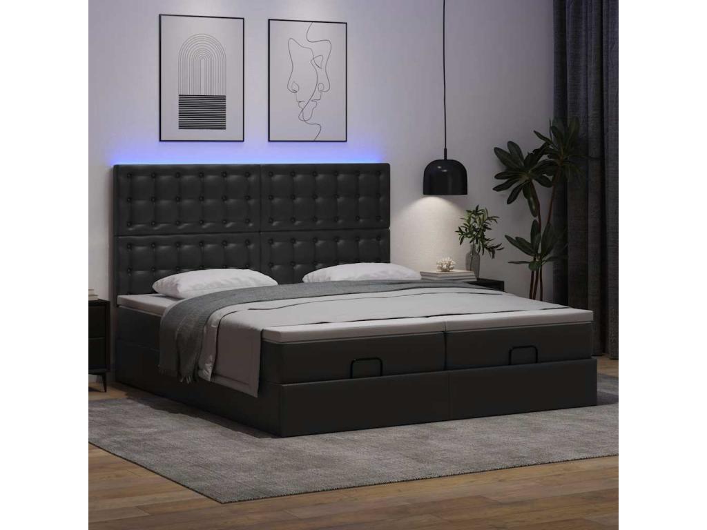 Black Faux Leather Mattress, 160 x 200 cm