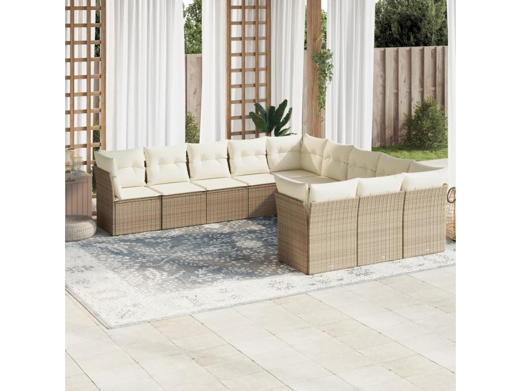 Beige Woven Resin Wicker Outdoor Furniture Set - dlz1766572903187
