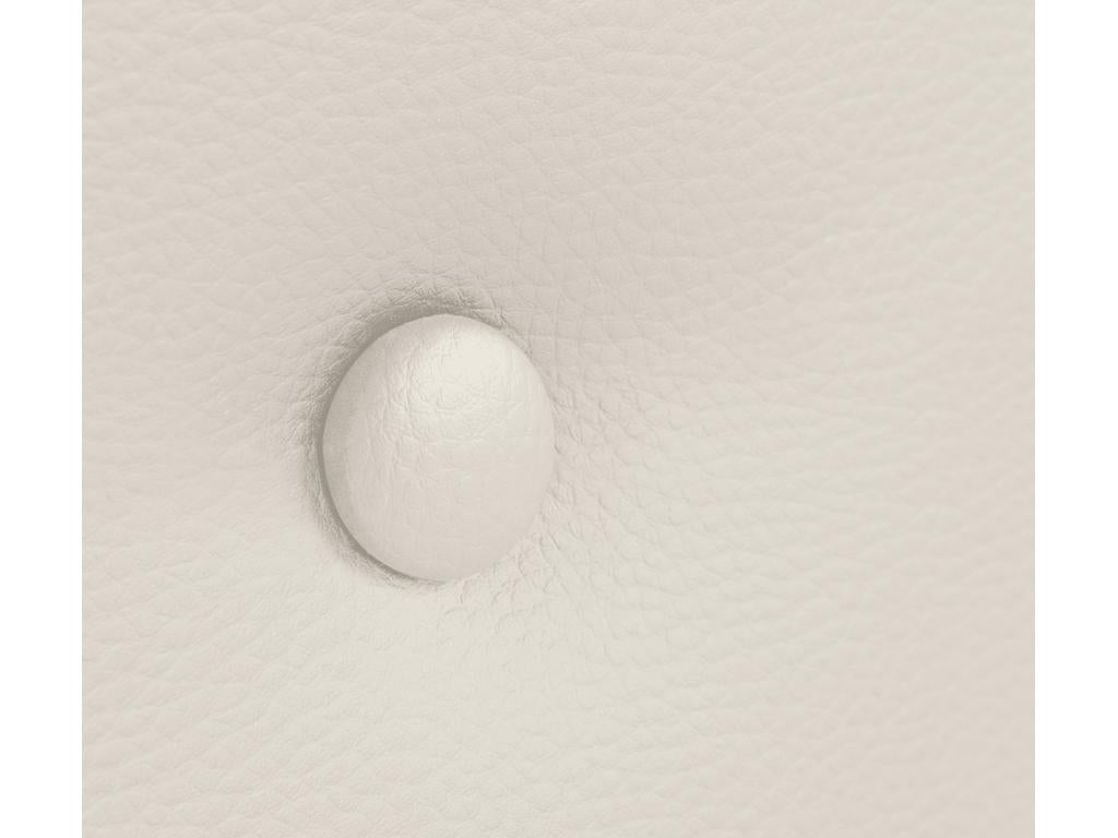 White Faux Leather Bed, 105 x 50 cm