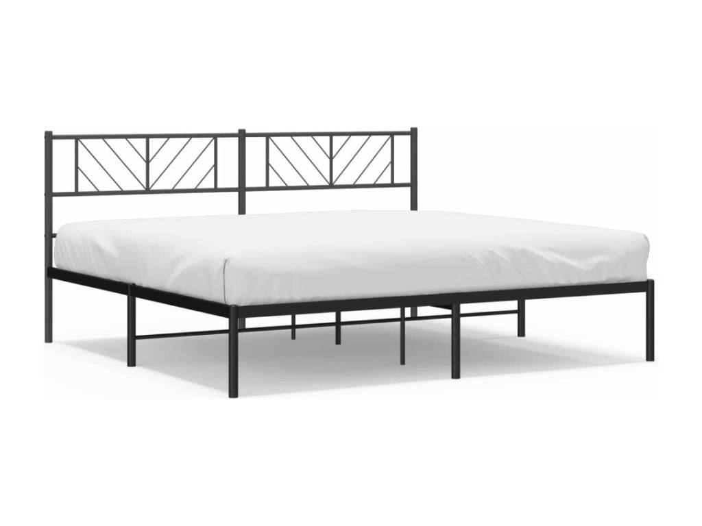 Black Metal Bed Frame, 183 x 213 cm