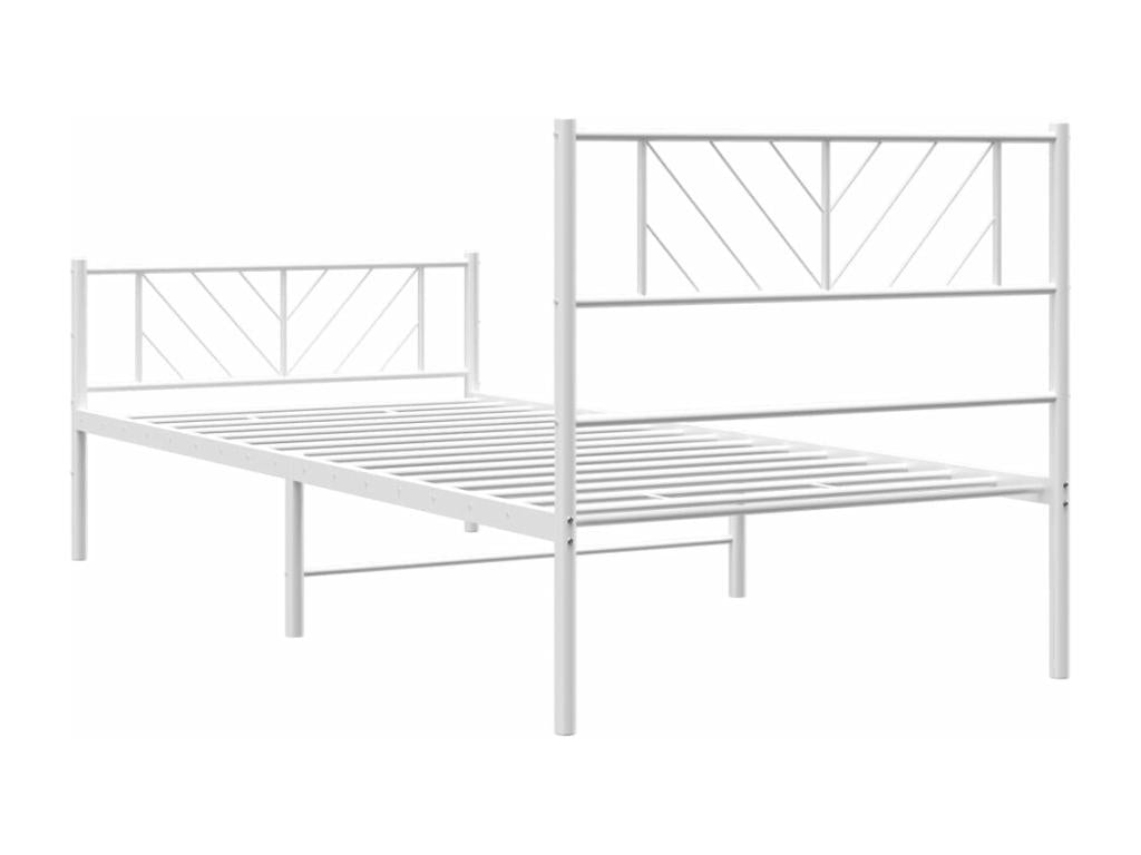 White Metal Bed Frame, 107 x 203 cm