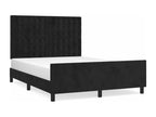 Black Velvet Bed Frame, 140 x 190 cm