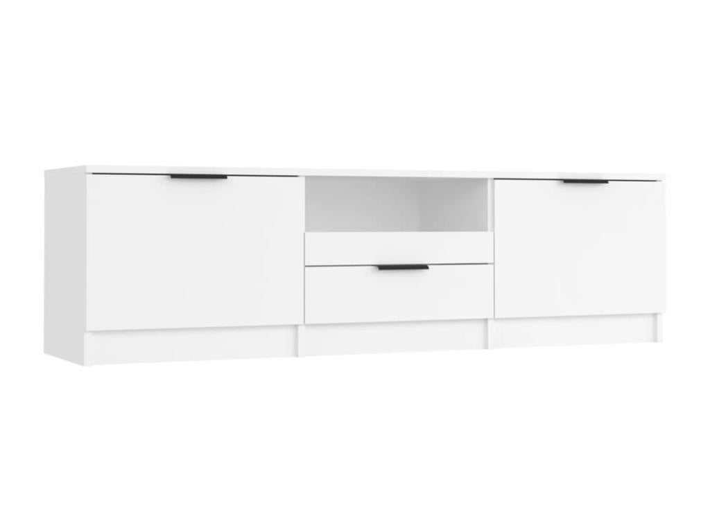 White Engineered Wood TV Stand, 140 x 35 x 40 cm