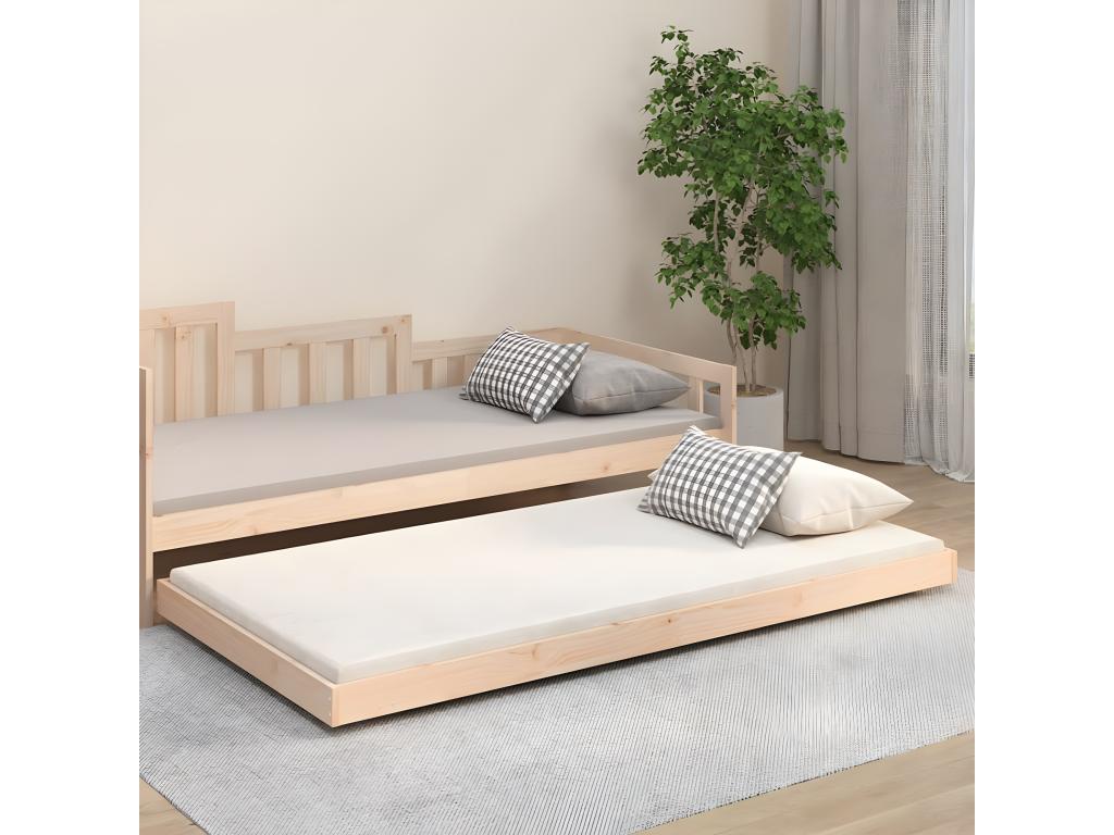 Natural Pine Wood Bed Frame, 90 x 200 cm