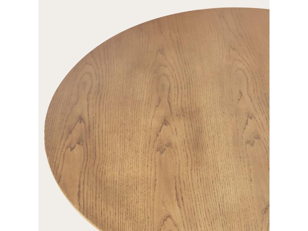 Brown Oak Wood Dining Table, 120 x 75 cm