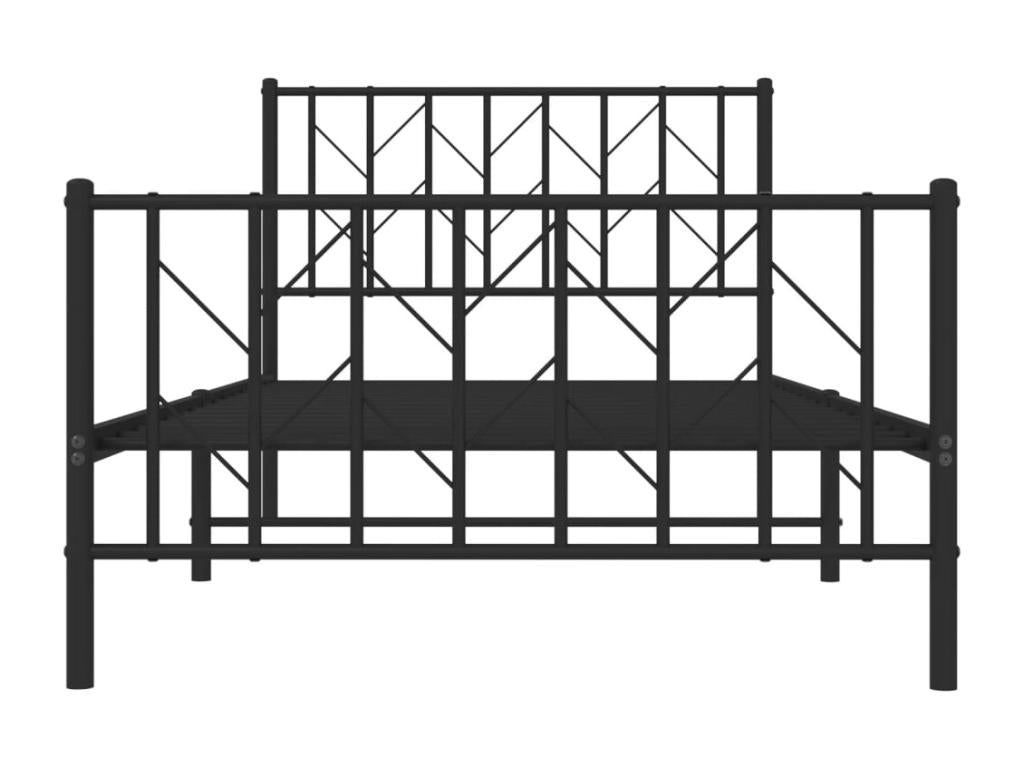 Black Metal Bed Frame, 100 x 190 cm