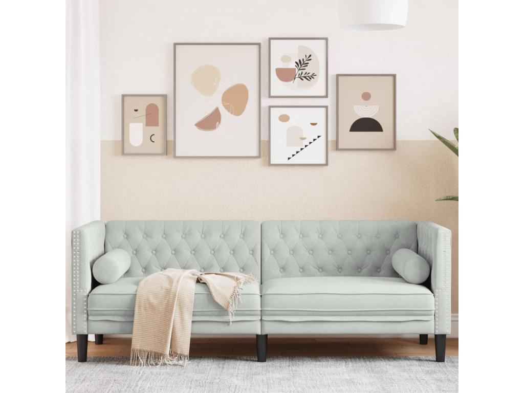 Gray Velvet Sofa