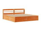 Brown Pine Wood Bed Frame, 180 x 200 cm