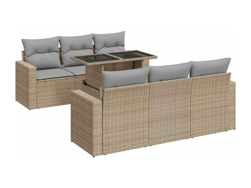 Beige Woven Resin Wicker Outdoor Furniture Set - dlz1766572868691
