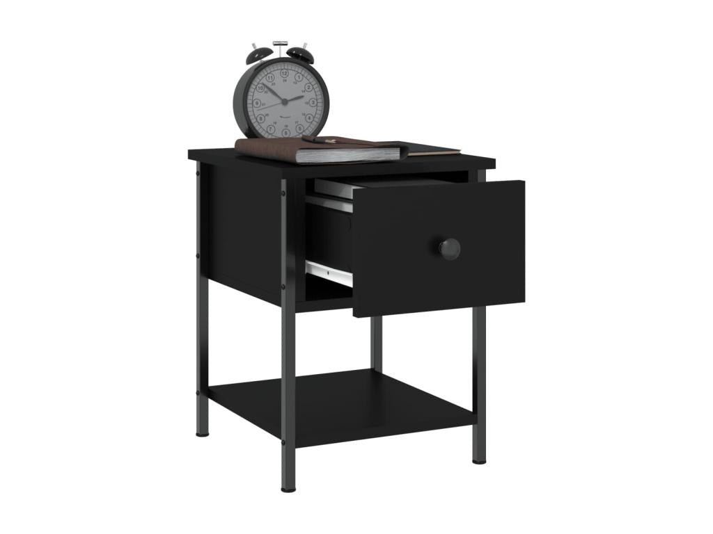 Black Engineered Wood Table, 34 x 35.5 x 45 cm