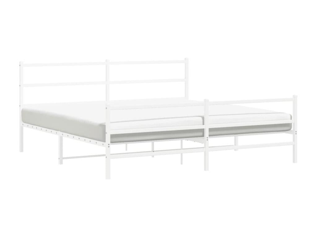 White Metal Bed Frame, 180 x 200 cm