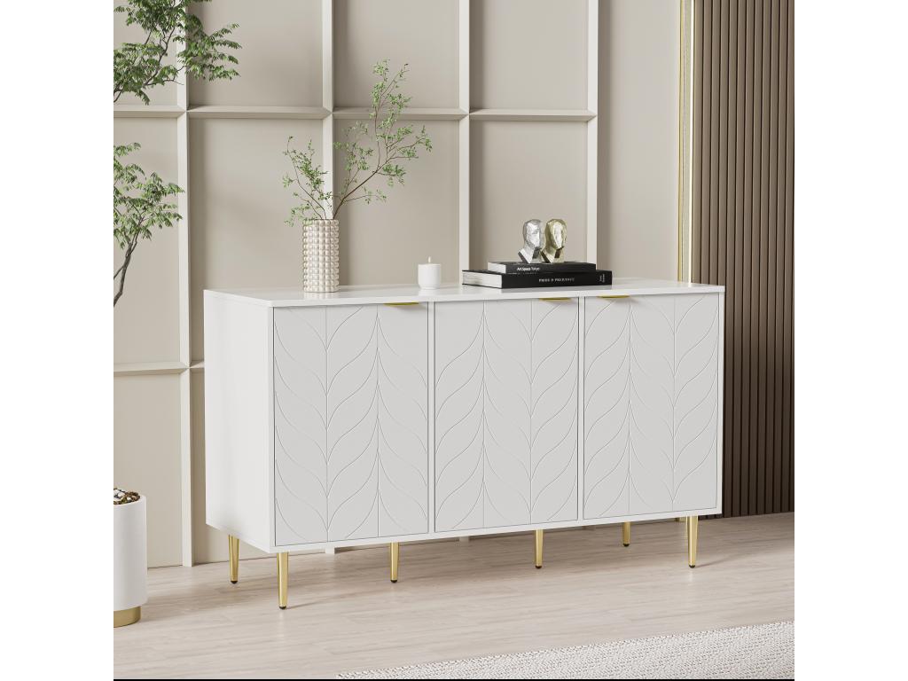 White Metal Sideboard, 127 x 45 x 75 cm