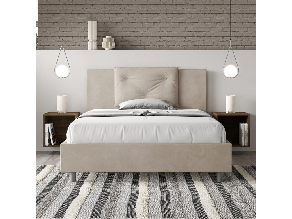 Beige Bed, 140 x 190 cm