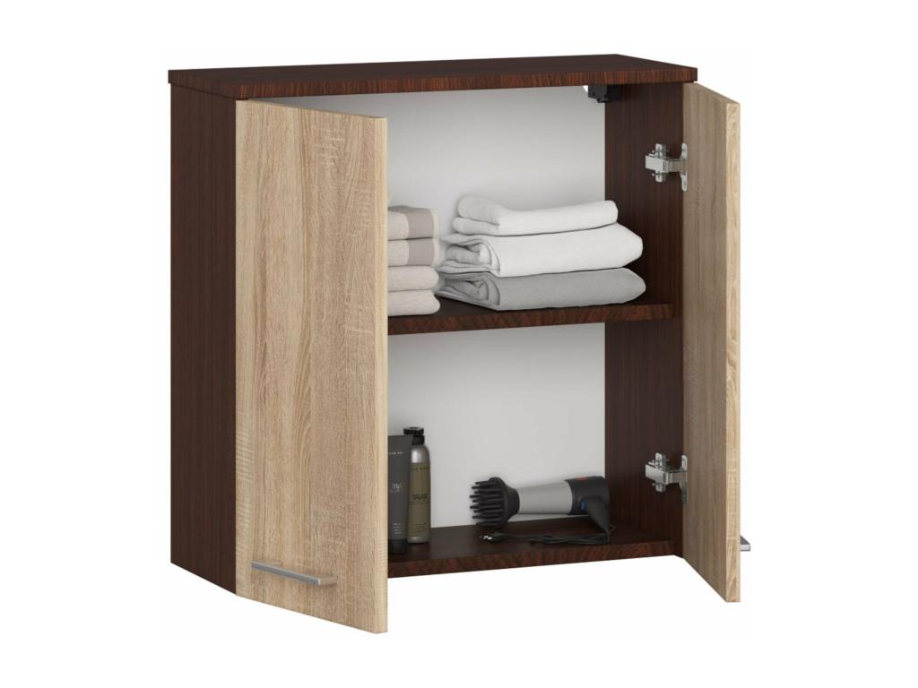 Brown Oak Wood Wardrobe, 60 x 22 x 60 cm