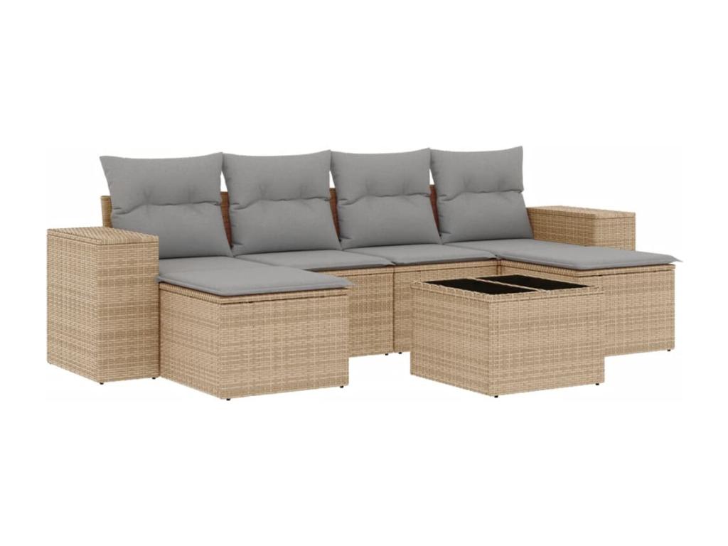 Beige Woven Resin Wicker Outdoor Furniture Set - dlz1766572884429