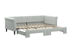 Gray Velvet Bed, 90 x 200 cm