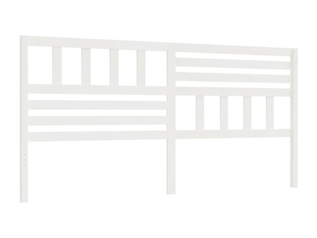 White Solid Wood Bed, 206 x 4 x 100 cm