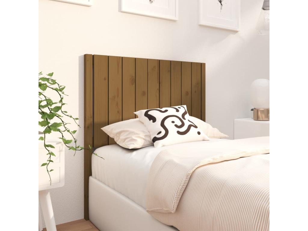 Brown Solid Wood Bed, 95.5 x 4 x 100 cm