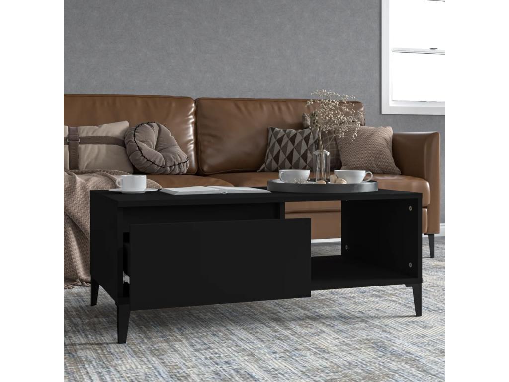 Black Coffee Table, 90 x 50 x 36.5 cm