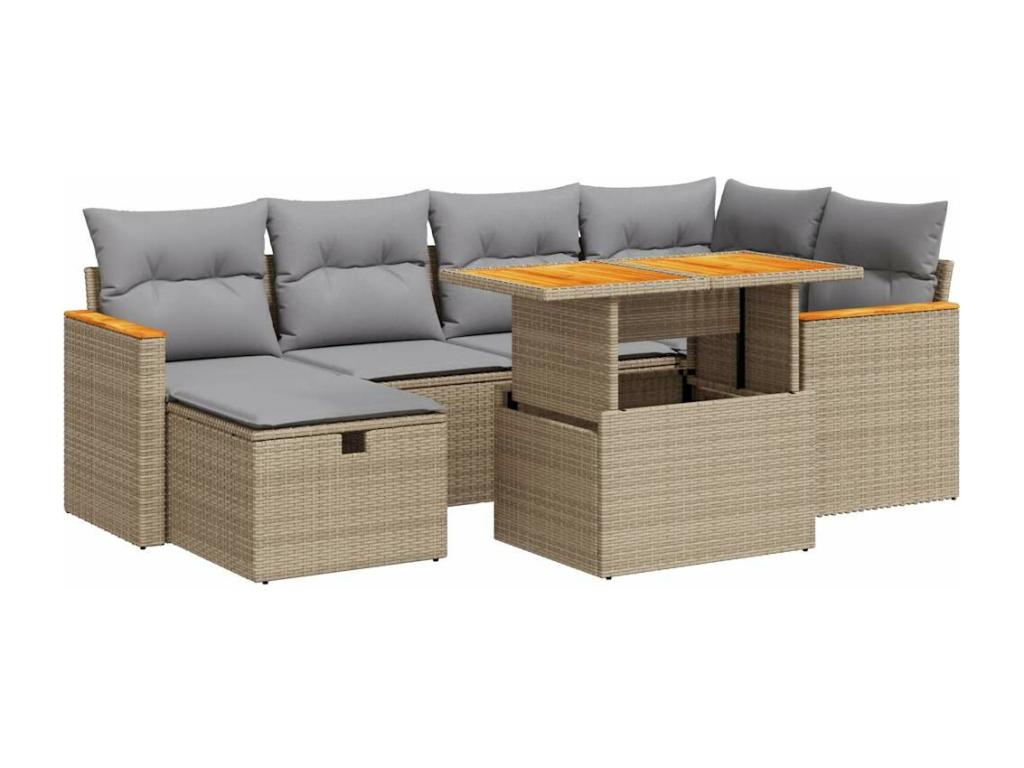 Beige Woven Resin Wicker Outdoor Furniture Set - dlz1766572668359