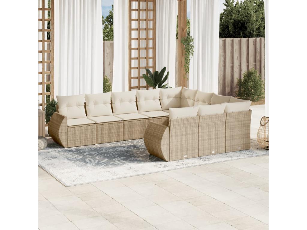 Beige Woven Resin Wicker Outdoor Furniture Set - dlz1766572598426