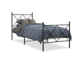 Black Metal Bed Frame, 80 x 200 cm