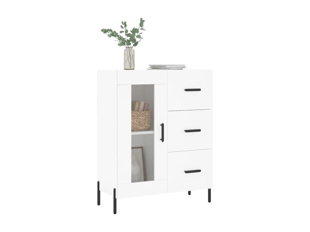 White Engineered Wood Sideboard, 69.5 x 34 x 90 cm