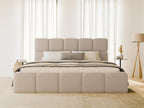 Beige Fabric Bed, 160 x 200 cm