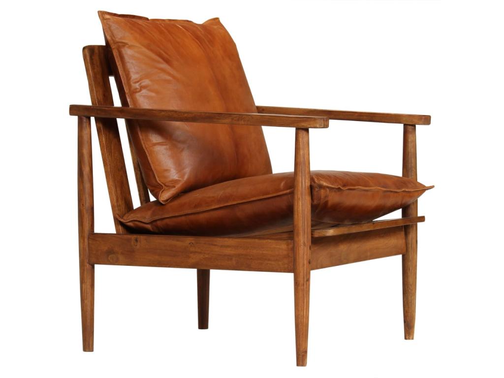 Brown Leather Accent Chair