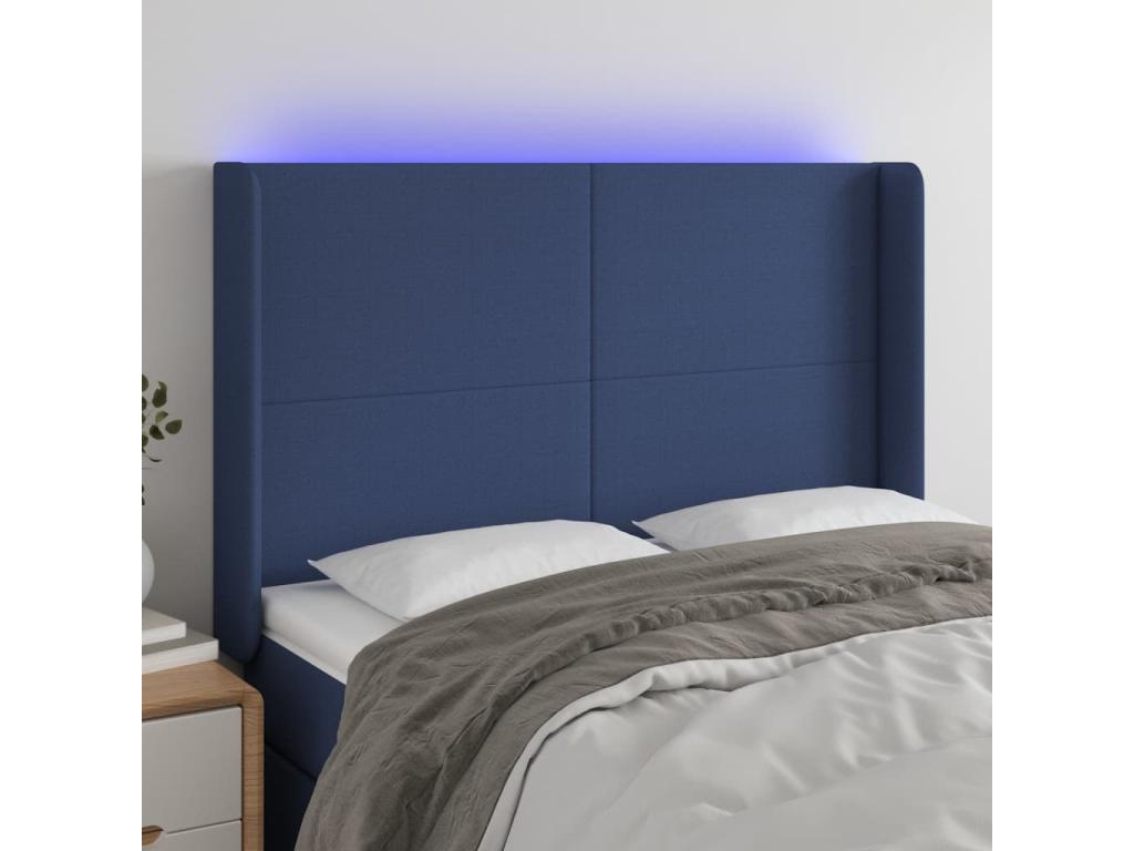 Blue Fabric Bed, 147 x 16 x 118 cm