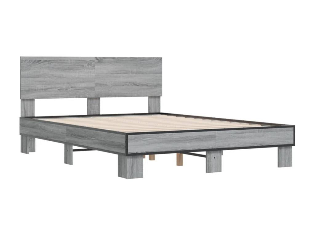 Gray Engineered Wood Bed Frame, 120 x 200 cm
