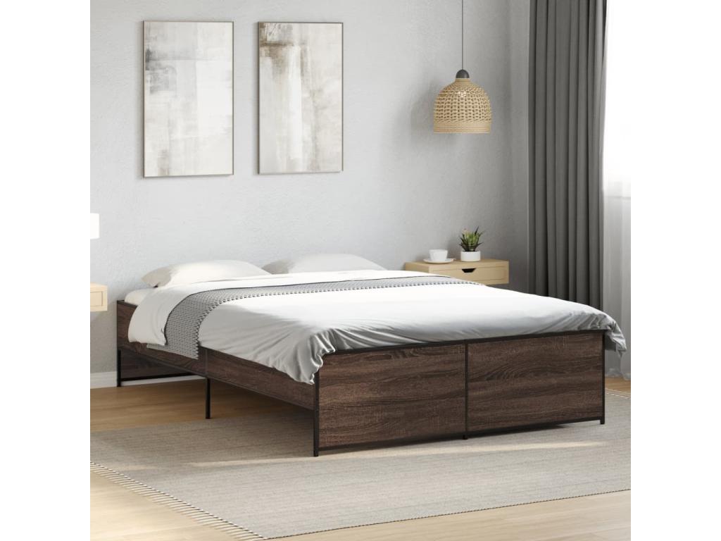 Brown Engineered Wood Bed Frame, 120 x 200 cm