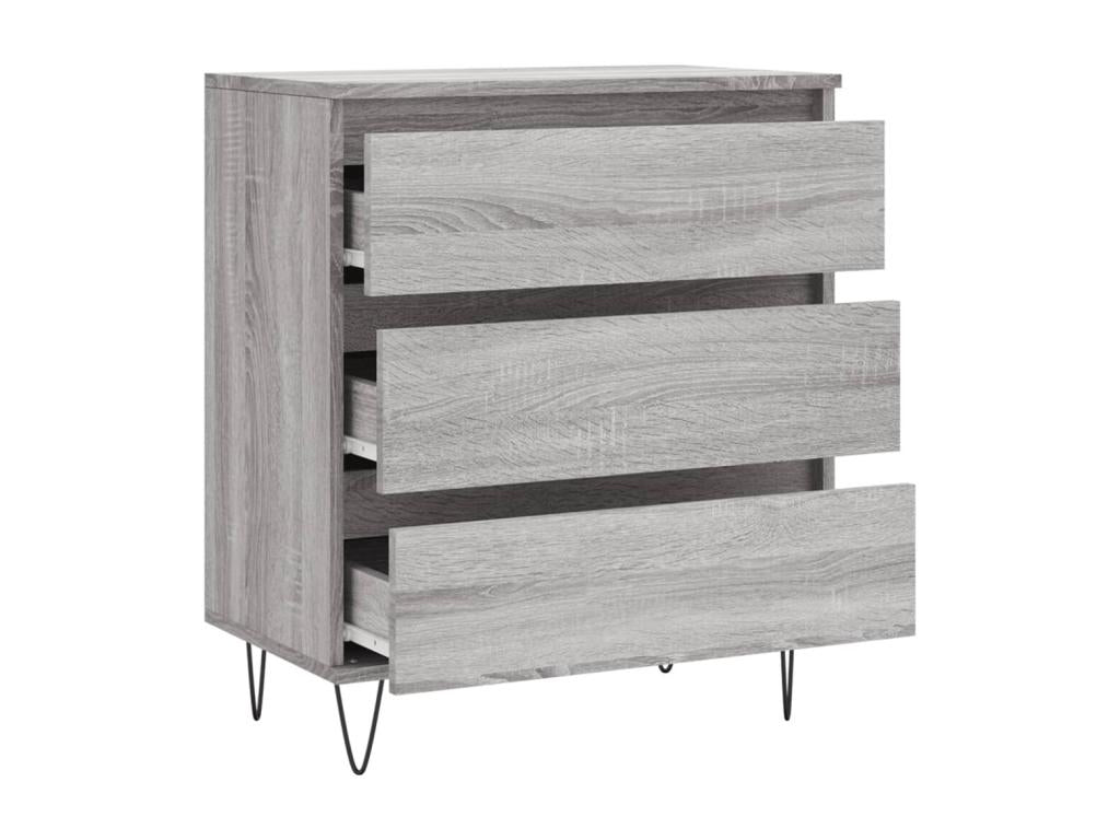 Gray Engineered Wood Sideboard, 60 x 35 x 70 cm