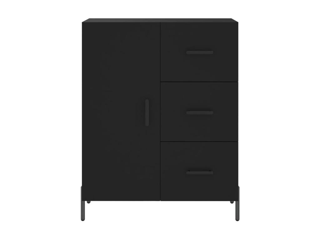 Black Engineered Wood Sideboard, 69.5 x 34 x 90 cm