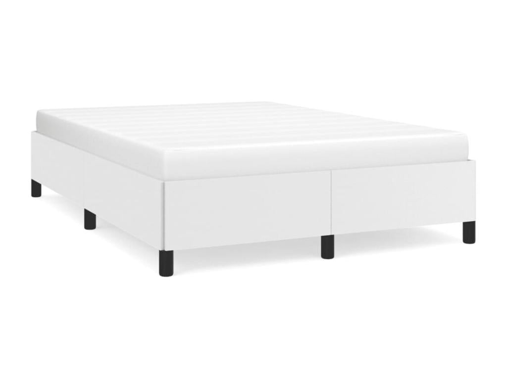 White Faux Leather Bed Frame, 140 x 190 cm