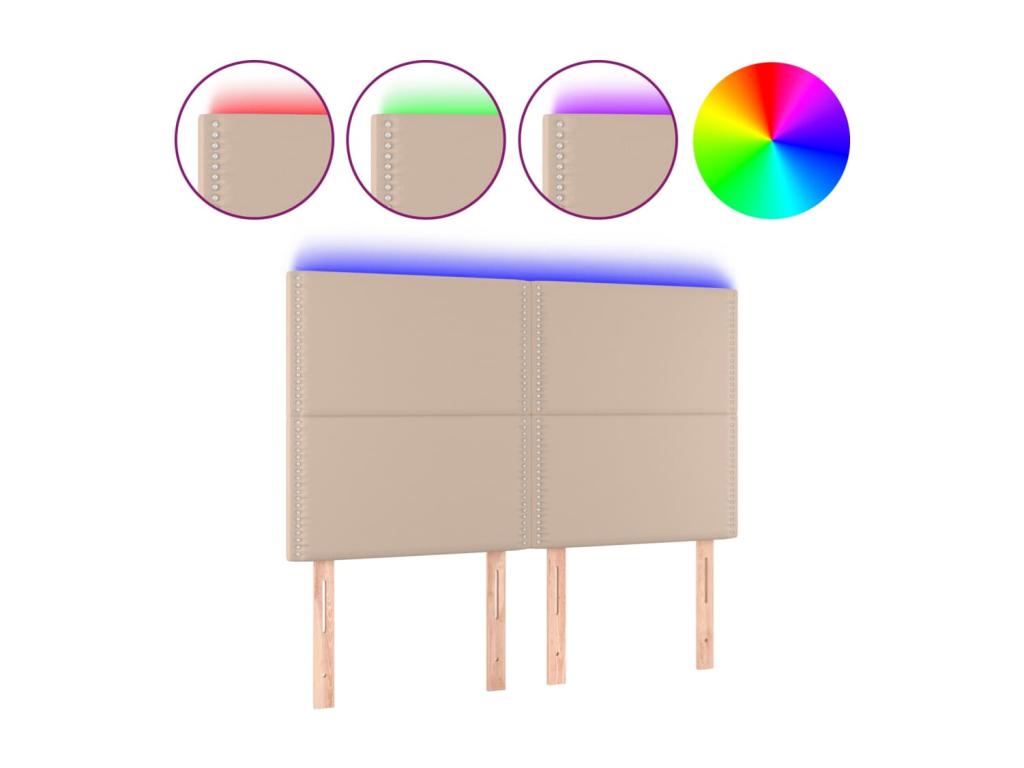 Brown Faux Leather Bed, 144 x 5 x 118 cm