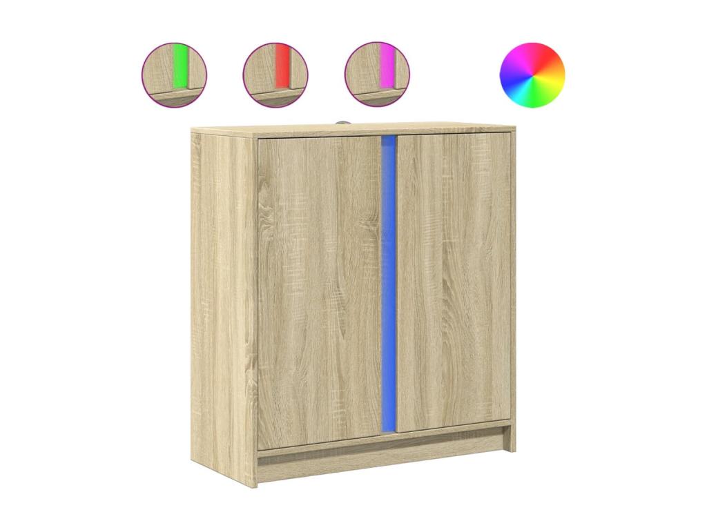 Brown Engineered Wood Sideboard, 77 x 34 x 85 cm