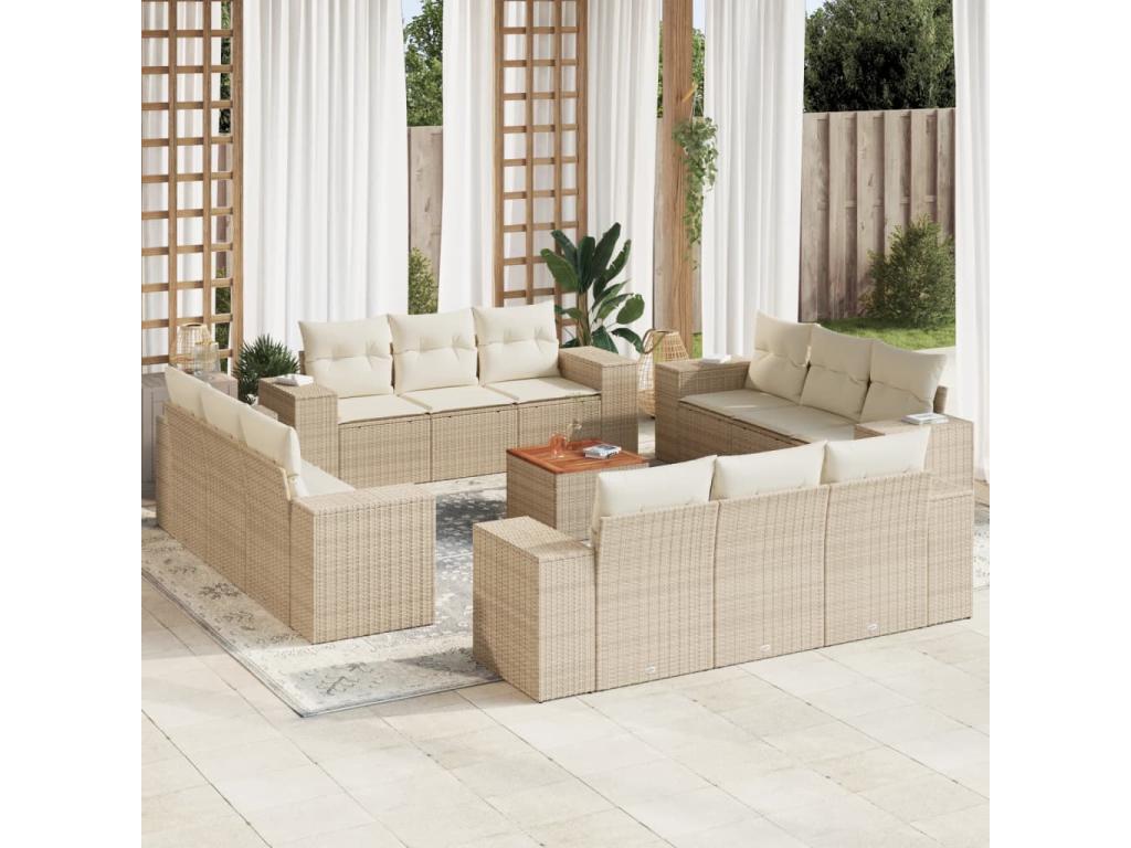 Beige Woven Resin Wicker Outdoor Furniture Set - dlz1766572419301