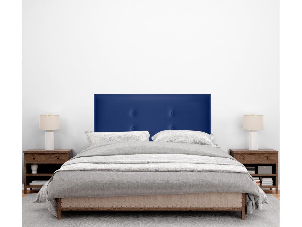 Blue Faux Leather Bed, 110 x 105 cm
