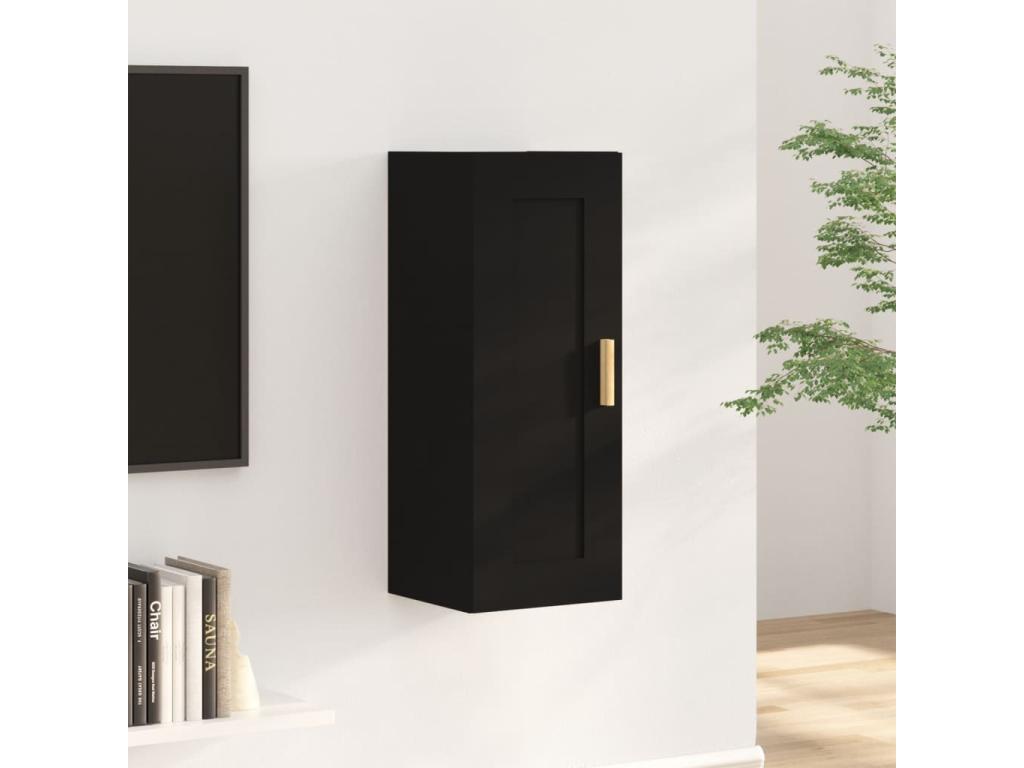 Black Engineered Wood Wardrobe, 35 x 34 x 90 cm