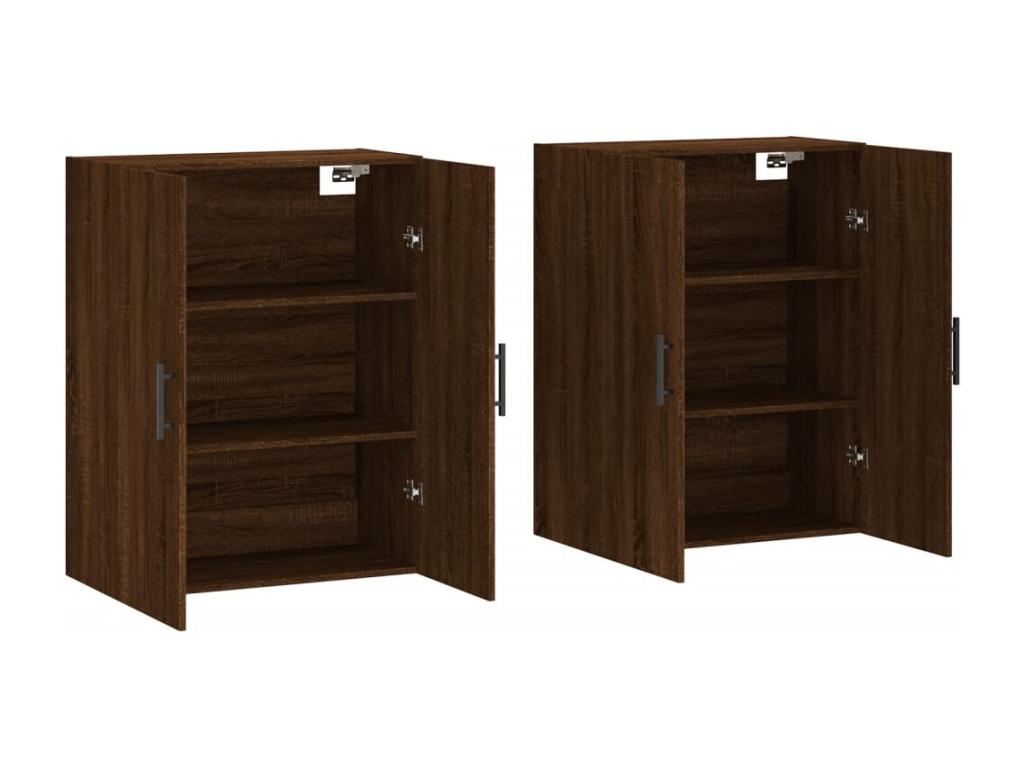 Brown Oak Wood Wardrobe, 69.5 x 34 x 90 cm