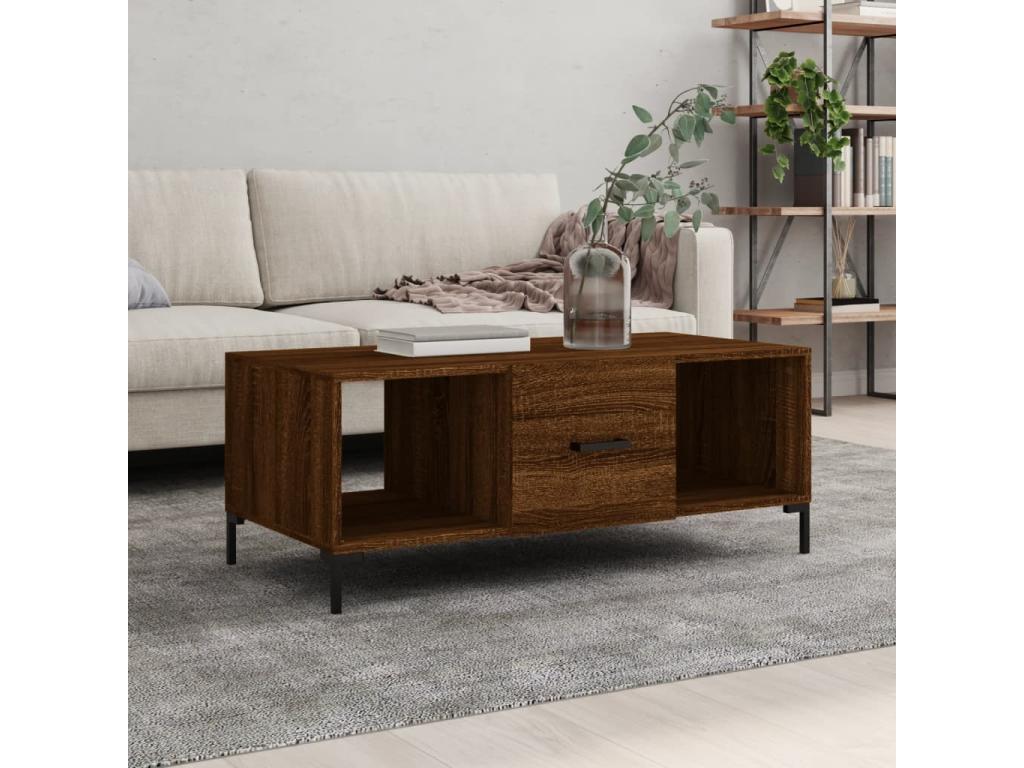 Brown Engineered Wood Coffee Table, 102 x 50 x 40 cm