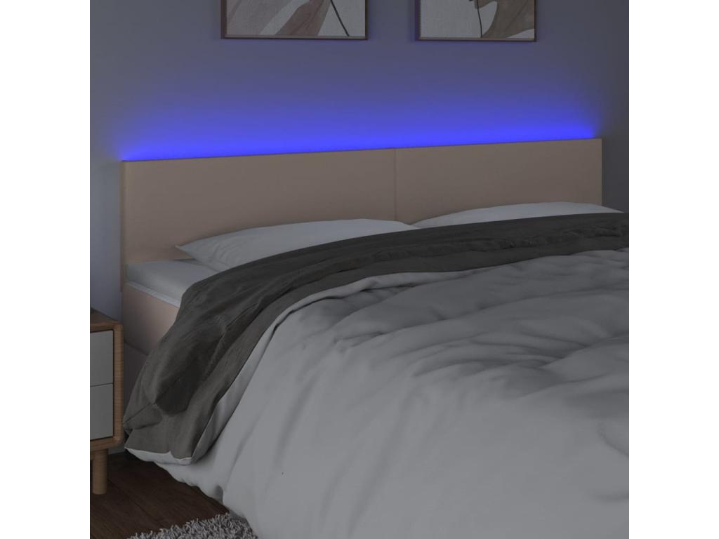 Brown Faux Leather Bed, 200 x 5 x 78 cm